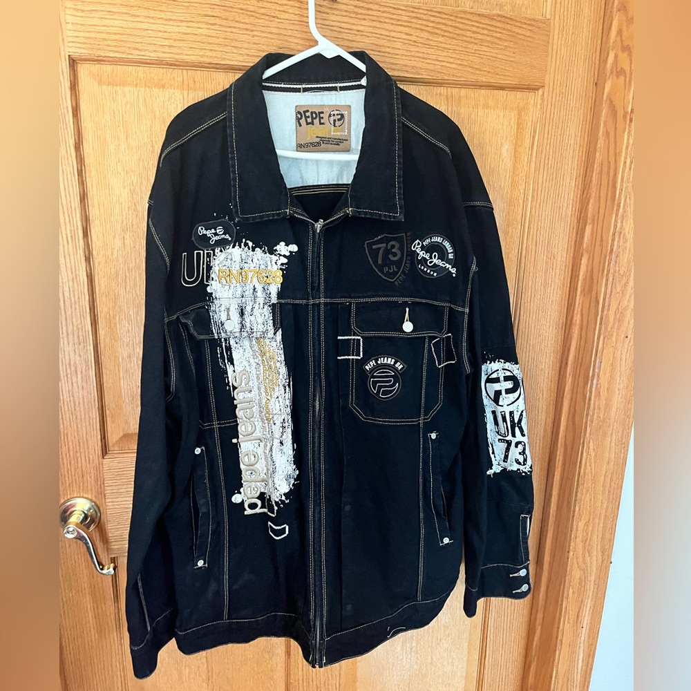 Vintage PEPE jean’s London oversized ghetto denim trucker jacket